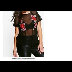 Plus Bella Embroidered Mesh T-Shirt